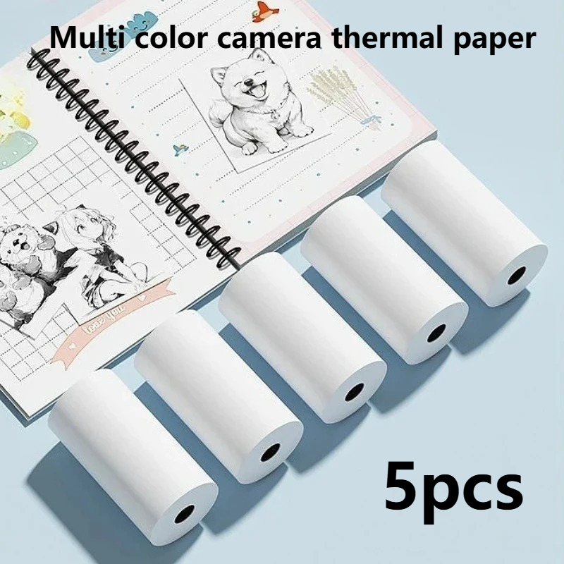 5 롤 열 접착 스티커 사진 용지 프린터 용품 컬러 및 - Thermal Printer 리뷰 및 가격