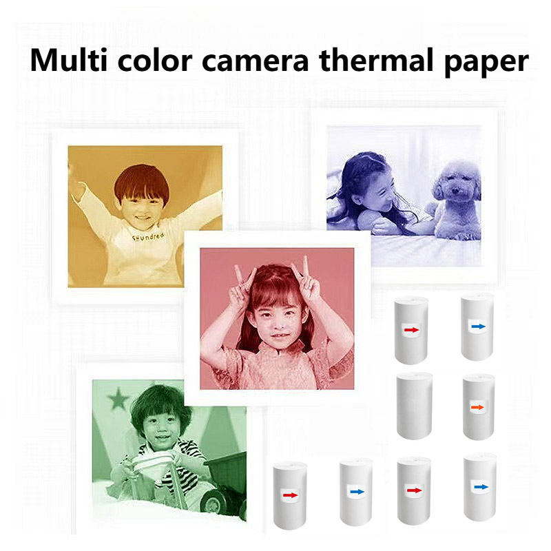 5 롤 열 접착 스티커 사진 용지 프린터 용품 컬러 및 - Thermal Printer 리뷰 및 가격
