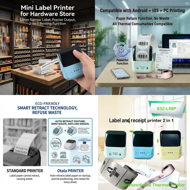 미니 58mm 영수증 열전사 휴대용 송장 바코드 POS - Barcode Printer 리뷰 및 가격